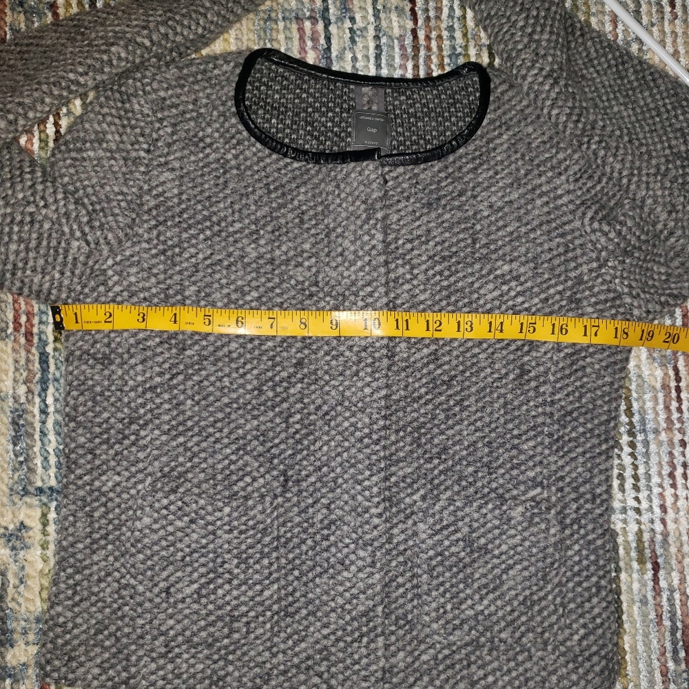 NWT GAP Wool/ Faux Leather Trimmed Jkt Size 6 - Picture 8 of 10